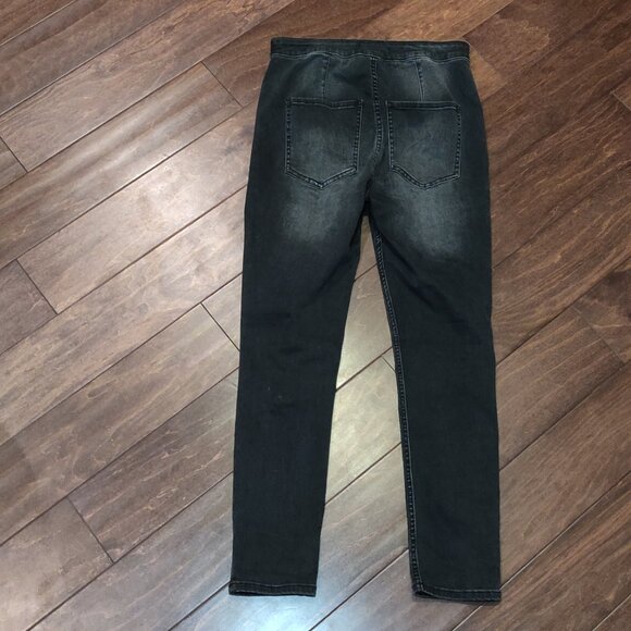 Free People Black Lace Up Front High Rise Skinny Jeans SIZE 30 - Picture 7 of 7